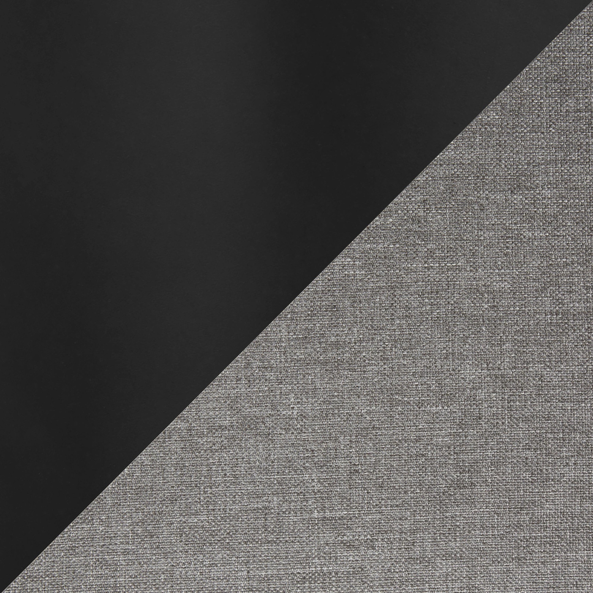 Daniella Contemporary Black Metal Grey Fabric Bench 10 Daniella Contemporary Black Metal Grey Fabric Bench - Image 10