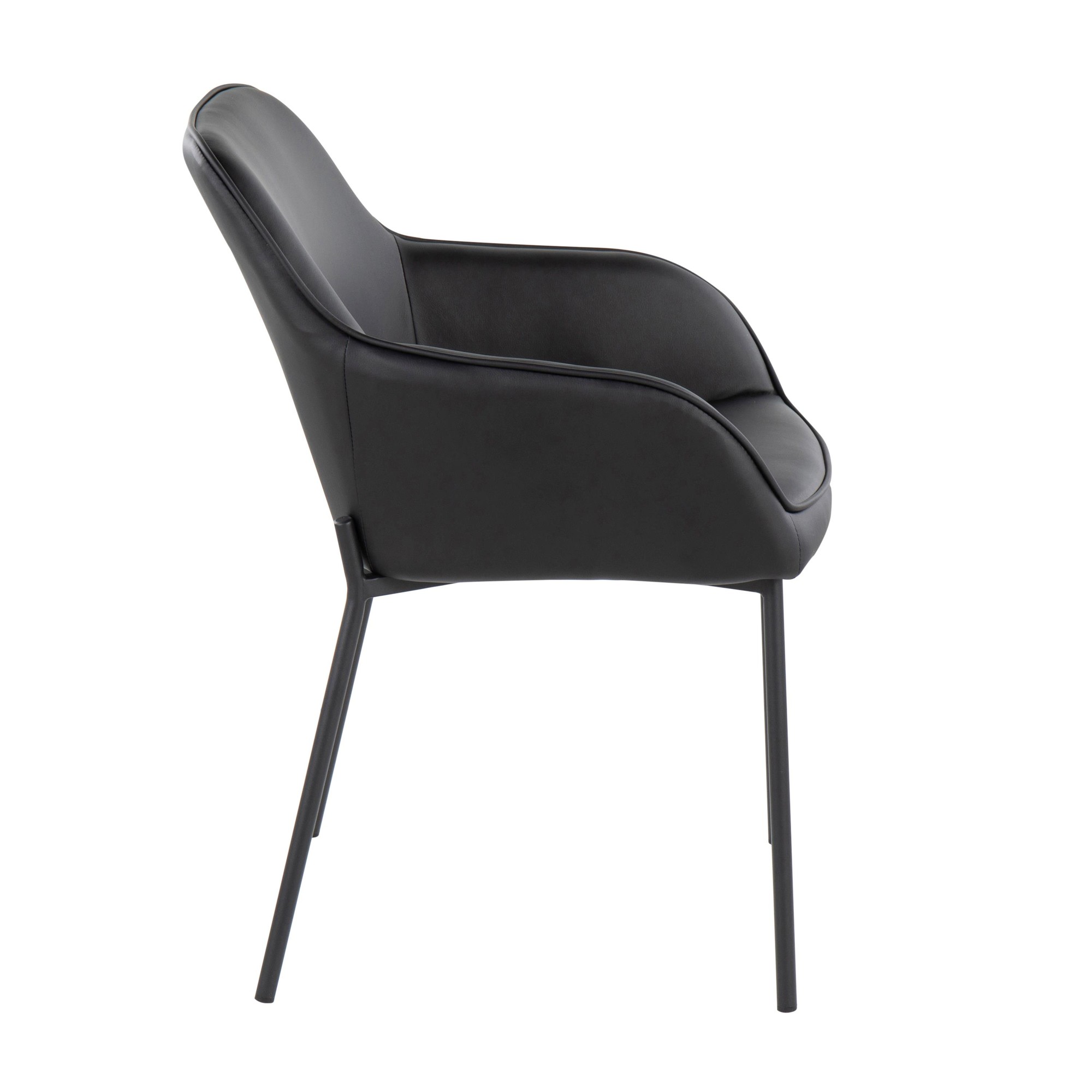 Daniella Contemporary Black Metal and Faux Leather Dining Chairs by LumiSource (Set of 2) (Set of 2) 6 Daniella Contemporary Black Metal and Faux Leather Dining Chairs by LumiSource (Set of 2) (Set of 2) - Image 6