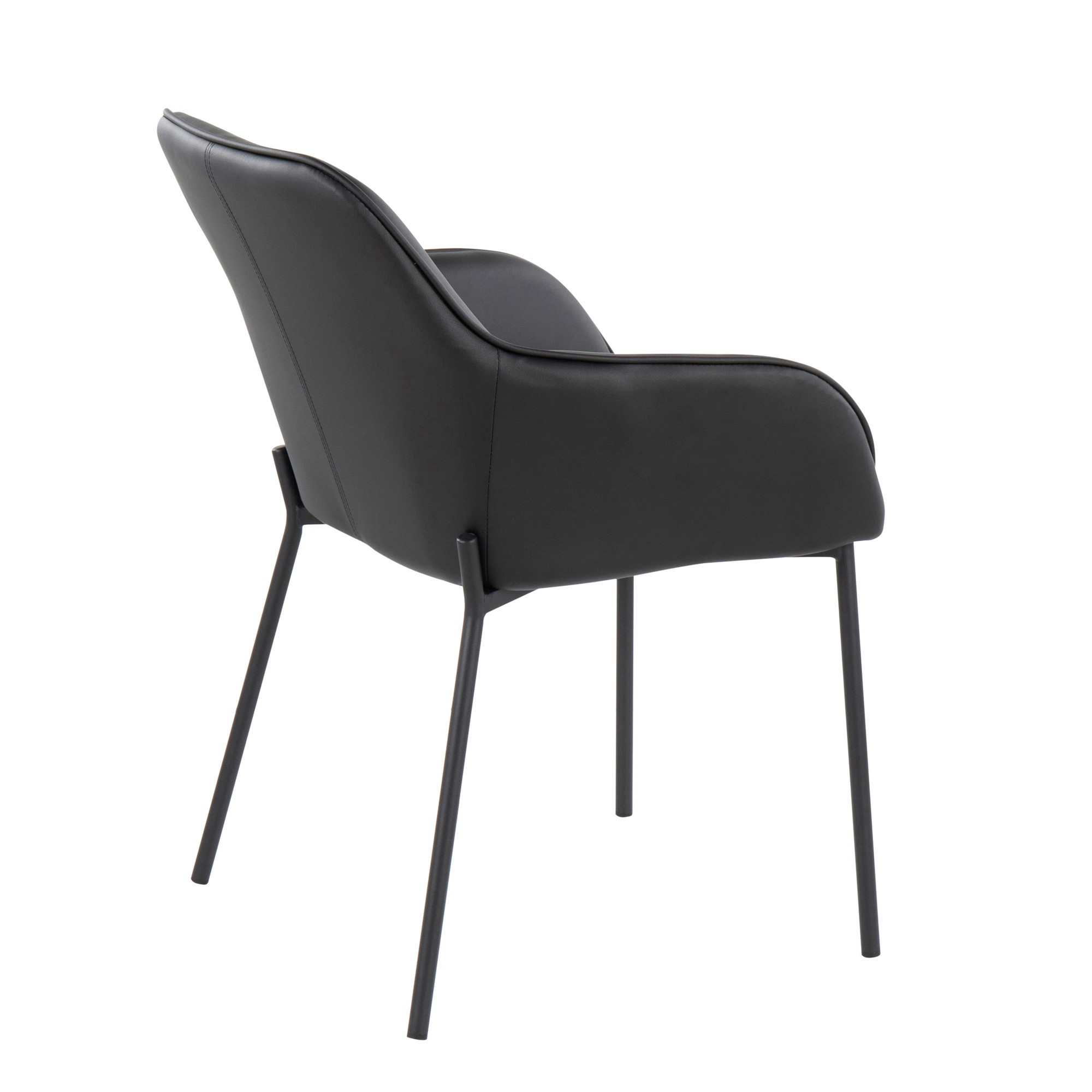Daniella Contemporary Black Metal and Faux Leather Dining Chairs by LumiSource (Set of 2) (Set of 2) 7 Daniella Contemporary Black Metal and Faux Leather Dining Chairs by LumiSource (Set of 2) (Set of 2) - Image 7