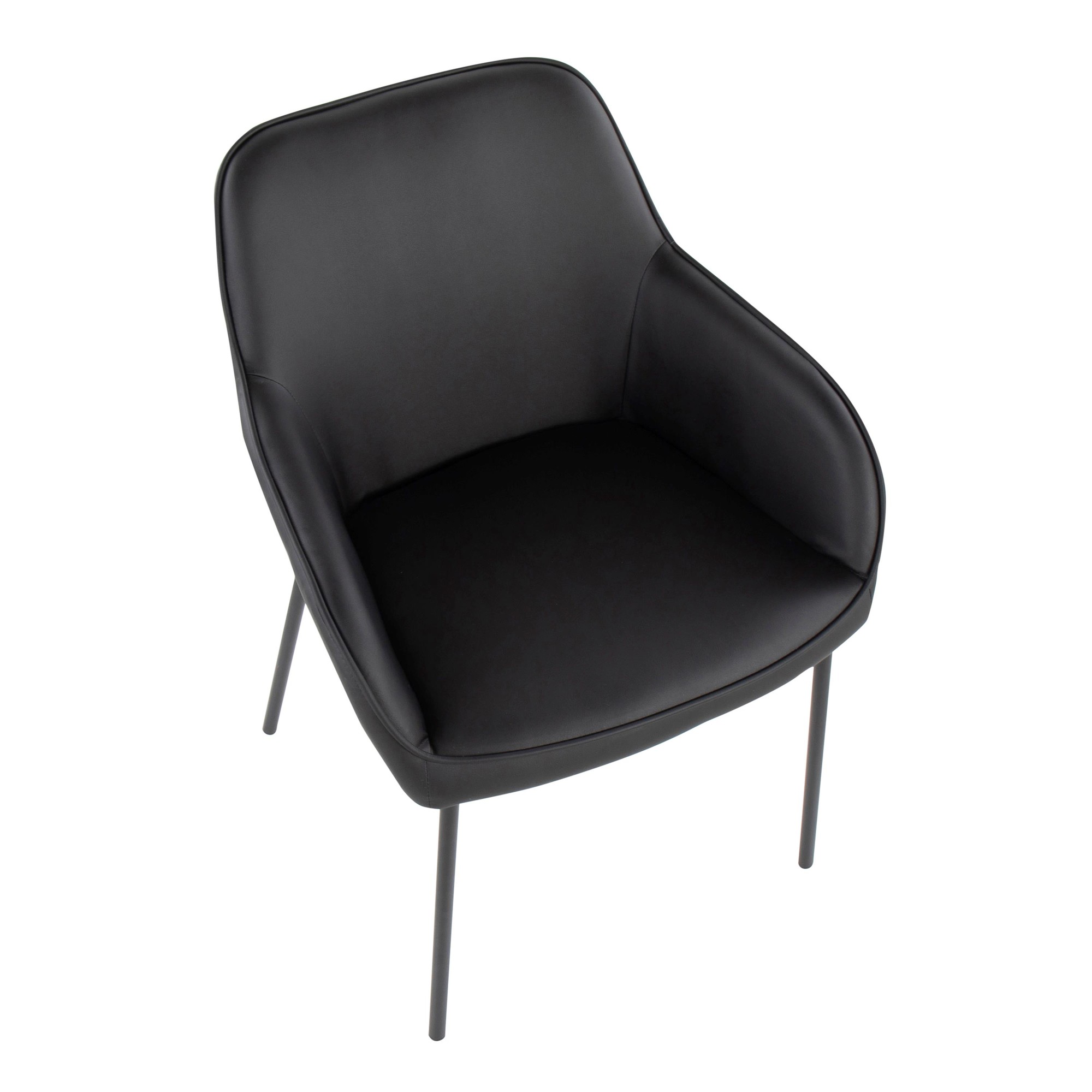 Daniella Contemporary Black Metal and Faux Leather Dining Chairs by LumiSource (Set of 2) (Set of 2) 10 Daniella Contemporary Black Metal and Faux Leather Dining Chairs by LumiSource (Set of 2) (Set of 2) - Image 10
