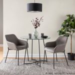 Daniella Contemporary Black Metal and Grey Faux Leather Chairs (Set of 2) 12 Daniella Contemporary Black Metal and Grey Faux Leather Chairs (Set of 2)