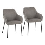 Daniella Contemporary Black Metal and Grey Faux Leather Chairs (Set of 2) 15 Daniella Contemporary Black Metal and Grey Faux Leather Chairs (Set of 2)