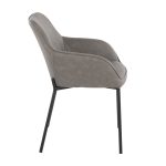 Daniella Contemporary Black Metal and Grey Faux Leather Chairs (Set of 2) 17 Daniella Contemporary Black Metal and Grey Faux Leather Chairs (Set of 2)