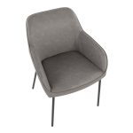 Daniella Contemporary Black Metal and Grey Faux Leather Chairs (Set of 2) 21 Daniella Contemporary Black Metal and Grey Faux Leather Chairs (Set of 2)