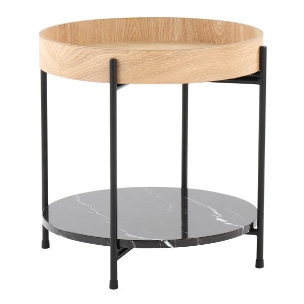 Daniella Contemporary Black Metal and Wood End Table 1