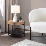 Daniella Contemporary Black Metal and Wood End Table 8 Daniella Contemporary Black Metal and Wood End Table