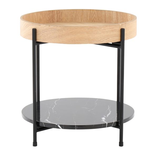 Daniella Contemporary Black Metal and Wood End Table 2