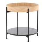 Daniella Contemporary Black Metal and Wood End Table 11 Daniella Contemporary Black Metal and Wood End Table