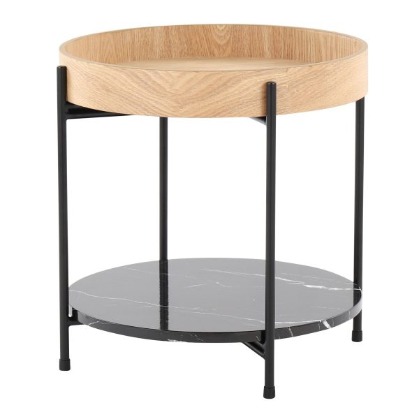 Daniella Contemporary Black Metal and Wood End Table 3