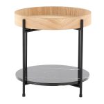 Daniella Contemporary Black Metal and Wood End Table 12 Daniella Contemporary Black Metal and Wood End Table