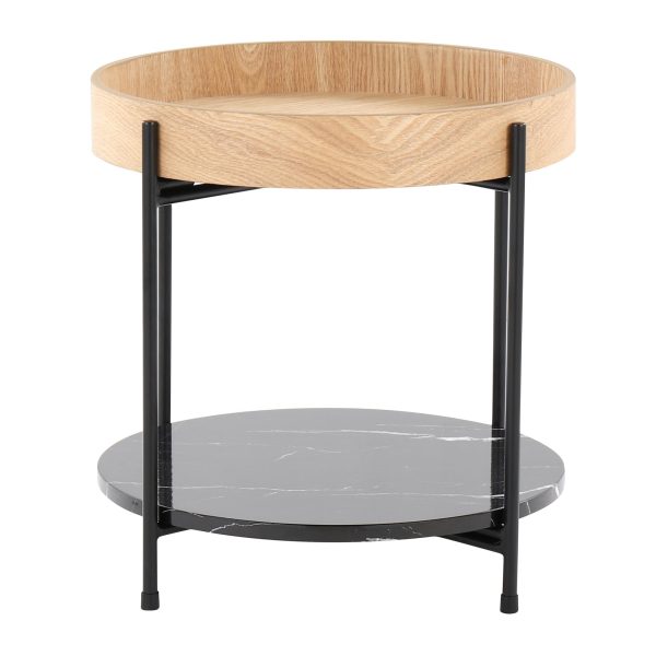 Daniella Contemporary Black Metal and Wood End Table 4