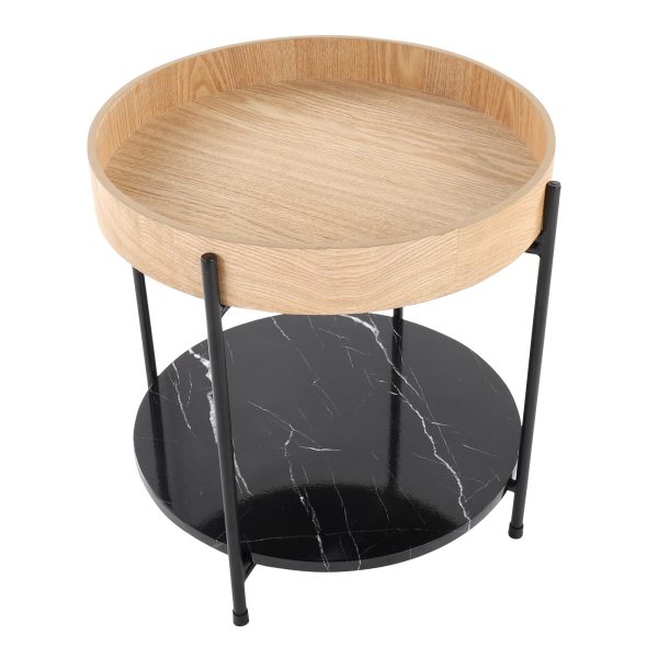 Daniella Contemporary Black Metal and Wood End Table 5