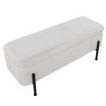 Daniella Contemporary Black Steel Cream Fabric Storage Bench 26 Daniella Contemporary Black Steel Cream Fabric Storage Bench