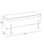 Daniella Contemporary Black Steel Cream Fabric Storage Bench 29 Daniella Contemporary Black Steel Cream Fabric Storage Bench