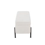 Daniella Contemporary Black Steel Cream Fabric Storage Bench 22 Daniella Contemporary Black Steel Cream Fabric Storage Bench