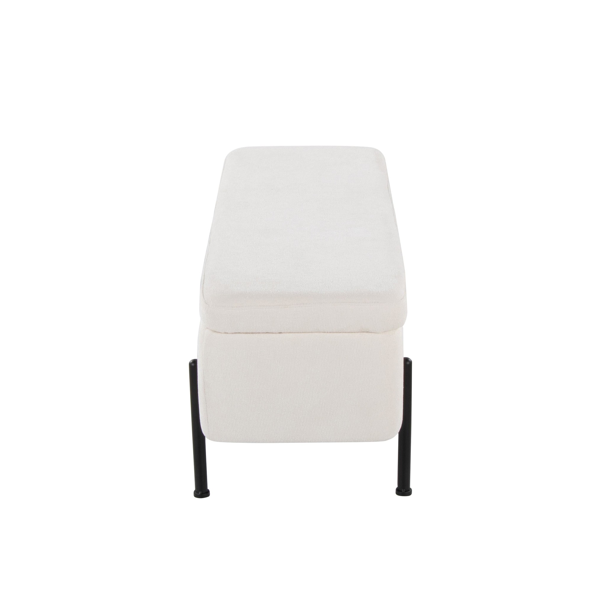 Daniella Contemporary Black Steel Cream Fabric Storage Bench 7 Daniella Contemporary Black Steel Cream Fabric Storage Bench - Image 7