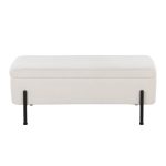 Daniella Contemporary Black Steel Cream Fabric Storage Bench 25 Daniella Contemporary Black Steel Cream Fabric Storage Bench