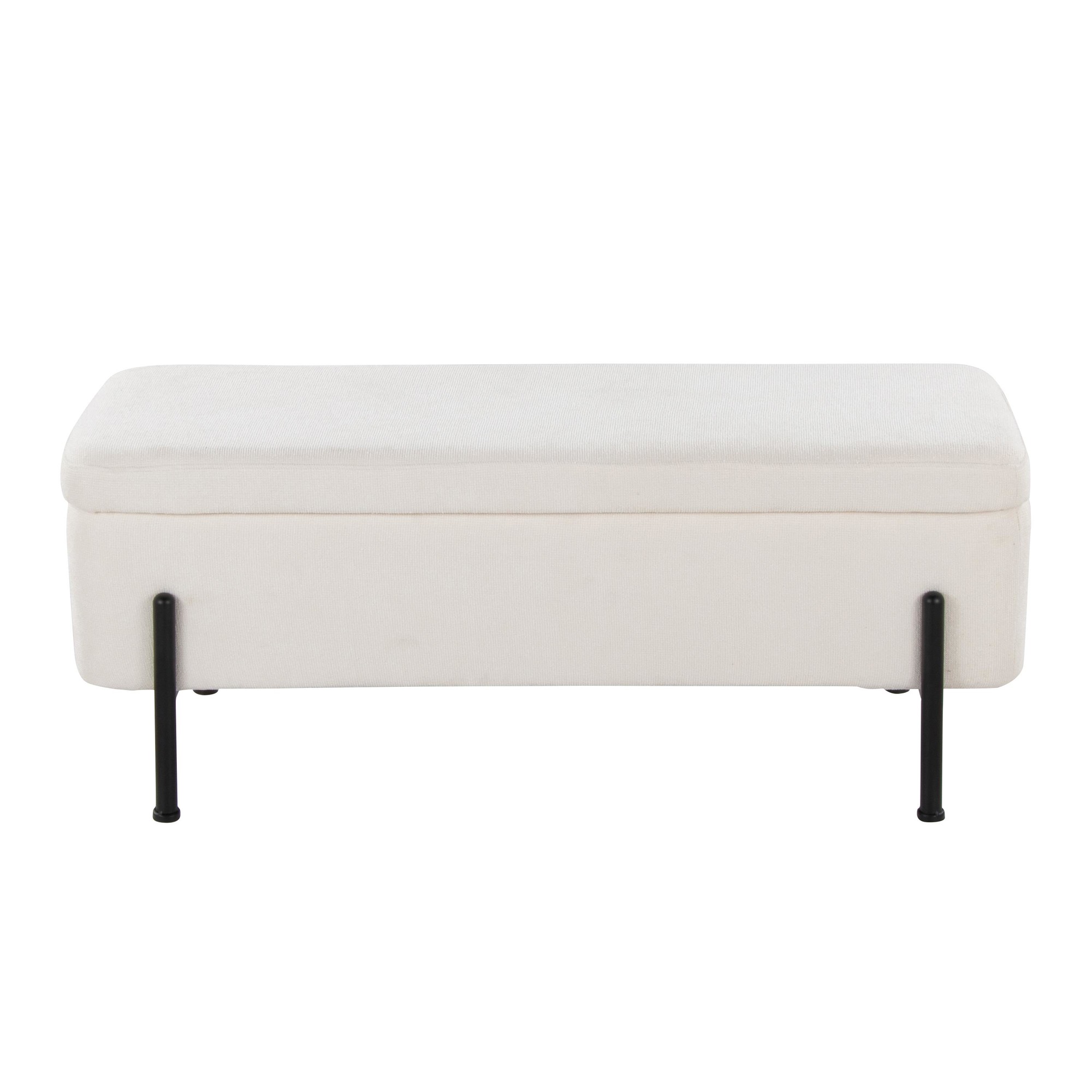 Daniella Contemporary Black Steel Cream Fabric Storage Bench 10 Daniella Contemporary Black Steel Cream Fabric Storage Bench - Image 10
