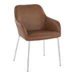Daniella Contemporary Camel Faux Leather Dining Chairs Chrome (Set of 2) 12 Daniella Contemporary Camel Faux Leather Dining Chairs Chrome (Set of 2)