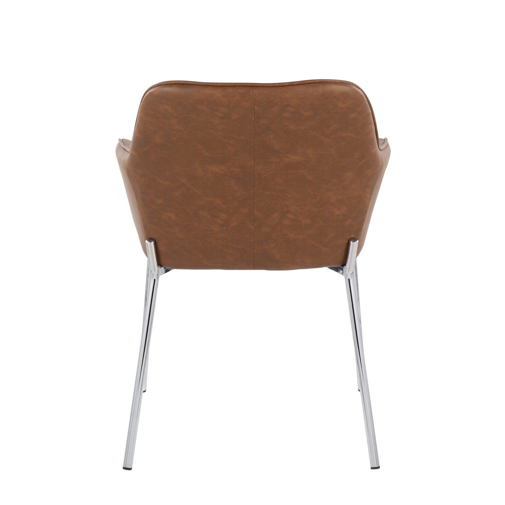 Daniella Contemporary Camel Faux Leather Dining Chairs Chrome (Set of 2) 6 Daniella Contemporary Camel Faux Leather Dining Chairs Chrome (Set of 2) - Image 6