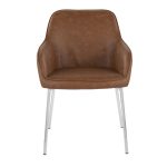 Daniella Contemporary Camel Faux Leather Dining Chairs Chrome (Set of 2) 16 Daniella Contemporary Camel Faux Leather Dining Chairs Chrome (Set of 2)