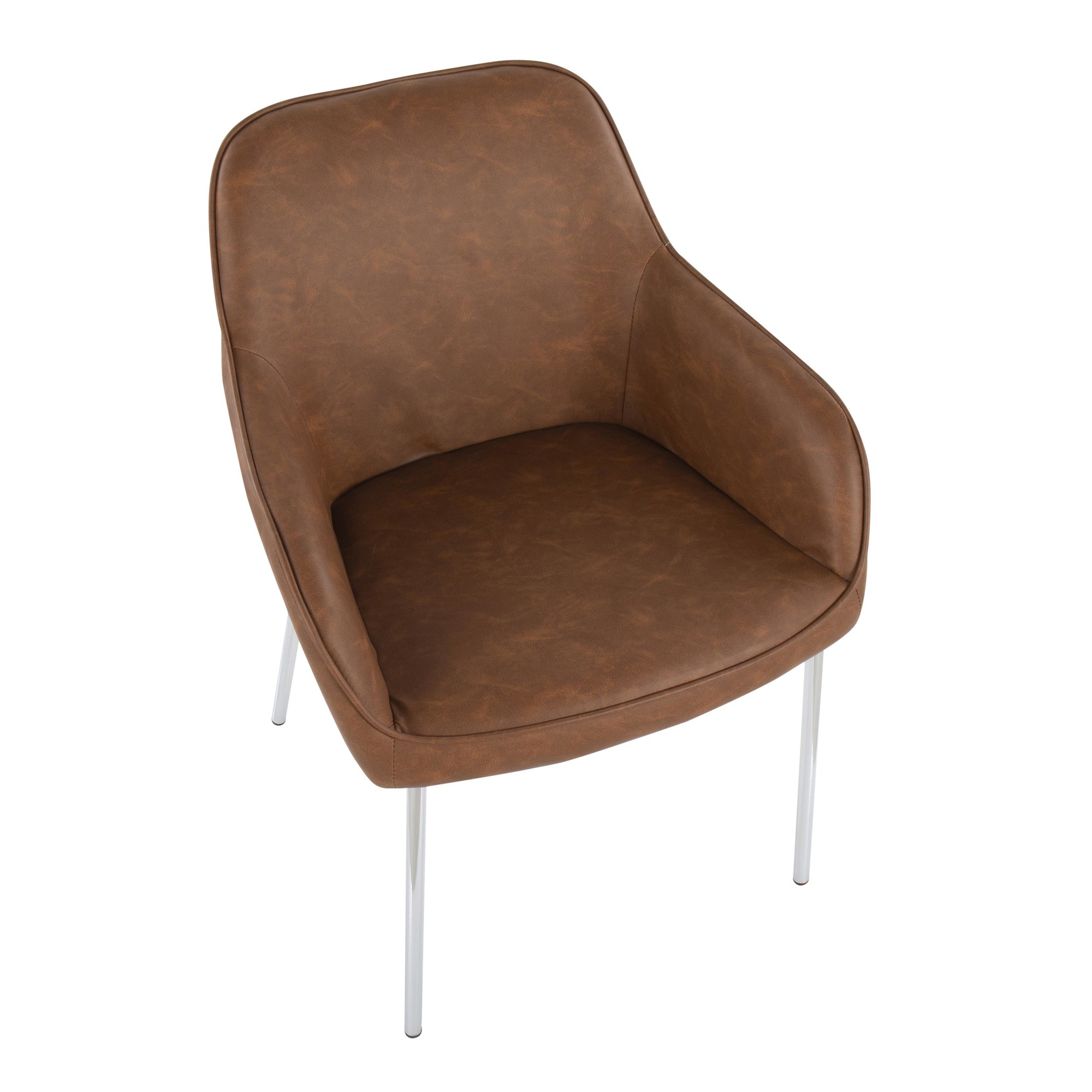 Daniella Contemporary Camel Faux Leather Dining Chairs Chrome (Set of 2) 8 Daniella Contemporary Camel Faux Leather Dining Chairs Chrome (Set of 2) - Image 8