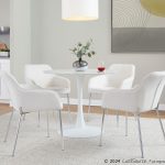 Daniella Contemporary Chrome and Cream Fabric Dining Chairs (Set of 2) 12 Daniella Contemporary Chrome and Cream Fabric Dining Chairs (Set of 2)