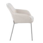 Daniella Contemporary Chrome and Cream Fabric Dining Chairs (Set of 2) 14 Daniella Contemporary Chrome and Cream Fabric Dining Chairs (Set of 2)