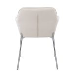 Daniella Contemporary Chrome and Cream Fabric Dining Chairs (Set of 2) 16 Daniella Contemporary Chrome and Cream Fabric Dining Chairs (Set of 2)