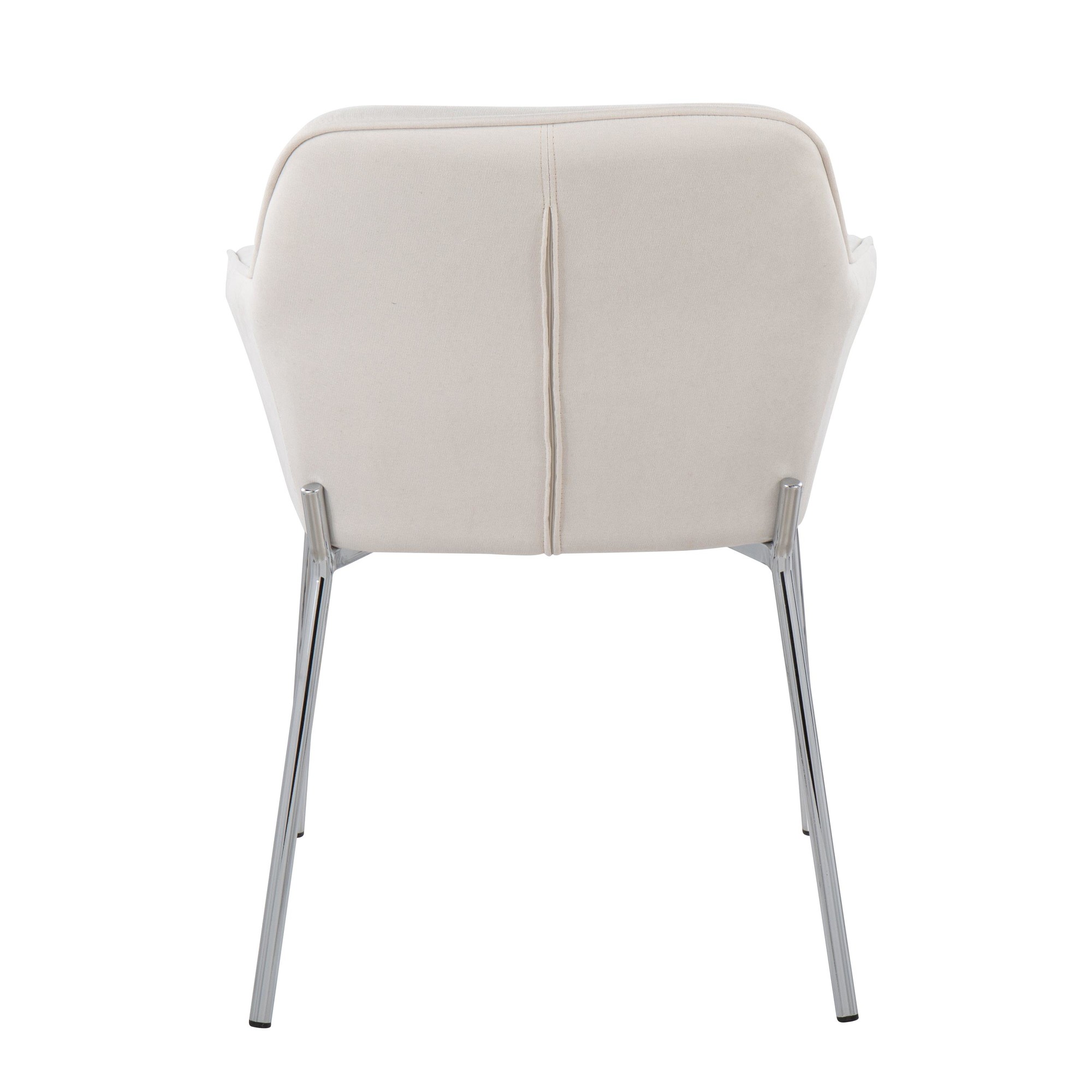 Daniella Contemporary Chrome and Cream Fabric Dining Chairs (Set of 2) 6 Daniella Contemporary Chrome and Cream Fabric Dining Chairs (Set of 2) - Image 6