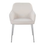 Daniella Contemporary Chrome and Cream Fabric Dining Chairs (Set of 2) 17 Daniella Contemporary Chrome and Cream Fabric Dining Chairs (Set of 2)