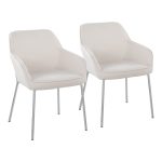 Daniella Contemporary Chrome and Cream Fabric Dining Chairs (Set of 2) 19 Daniella Contemporary Chrome and Cream Fabric Dining Chairs (Set of 2)