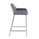 Daniella Contemporary Chrome and Silver Velvet Counter Stools (Set of 2) 16 Daniella Contemporary Chrome and Silver Velvet Counter Stools (Set of 2)
