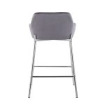 Daniella Contemporary Chrome and Silver Velvet Counter Stools (Set of 2) 18 Daniella Contemporary Chrome and Silver Velvet Counter Stools (Set of 2)