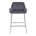 Daniella Contemporary Chrome and Silver Velvet Counter Stools (Set of 2) 19 Daniella Contemporary Chrome and Silver Velvet Counter Stools (Set of 2)