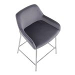 Daniella Contemporary Chrome and Silver Velvet Counter Stools (Set of 2) 20 Daniella Contemporary Chrome and Silver Velvet Counter Stools (Set of 2)