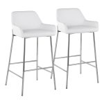 Daniella Contemporary Chrome and White Bar Stools (Set of 2) 11 Daniella Contemporary Chrome and White Bar Stools (Set of 2)