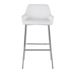 Daniella Contemporary Chrome and White Bar Stools (Set of 2) 16 Daniella Contemporary Chrome and White Bar Stools (Set of 2)