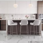 Daniella Contemporary Chrome and White Velvet Bar Stools (Set of 2) 10 Daniella Contemporary Chrome and White Velvet Bar Stools (Set of 2)