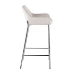 Daniella Contemporary Chrome and White Velvet Bar Stools (Set of 2) 13 Daniella Contemporary Chrome and White Velvet Bar Stools (Set of 2)