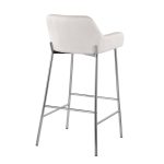 Daniella Contemporary Chrome and White Velvet Bar Stools (Set of 2) 14 Daniella Contemporary Chrome and White Velvet Bar Stools (Set of 2)