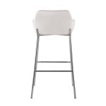 Daniella Contemporary Chrome and White Velvet Bar Stools (Set of 2) 15 Daniella Contemporary Chrome and White Velvet Bar Stools (Set of 2)