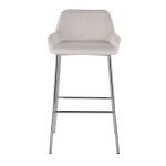 Daniella Contemporary Chrome and White Velvet Bar Stools (Set of 2) 16 Daniella Contemporary Chrome and White Velvet Bar Stools (Set of 2)