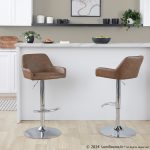 Daniella Contemporary Espresso Faux Leather Adjustable Barstool (Set of 2)