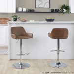 Daniella Contemporary Espresso Faux Leather Adjustable Barstool (Set of 2)