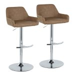 Daniella Contemporary Espresso Faux Leather Adjustable Barstool (Set of 2)