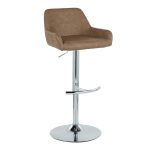 Daniella Contemporary Espresso Faux Leather Adjustable Barstool (Set of 2)