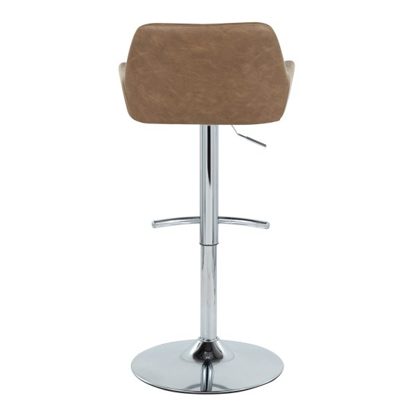 Daniella Contemporary Espresso Faux Leather Adjustable Barstool Set of 2 6
