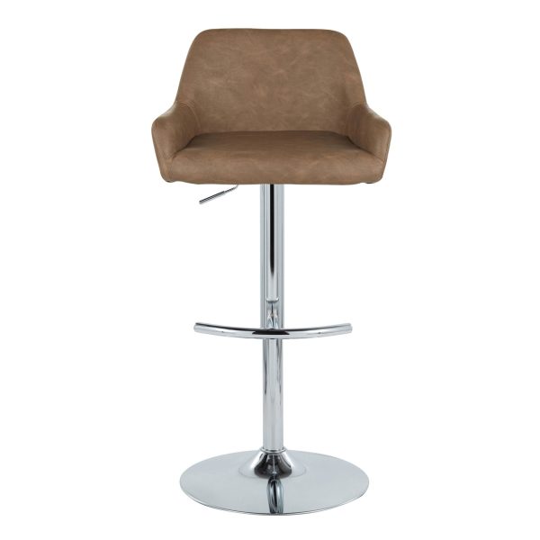 Daniella Contemporary Espresso Faux Leather Adjustable Barstool Set of 2 7