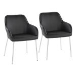 Daniella Contemporary Faux Leather Dining Chairs Chrome Black (Set of 2) (Set of 2) 11 Daniella Contemporary Faux Leather Dining Chairs Chrome Black (Set of 2) (Set of 2)